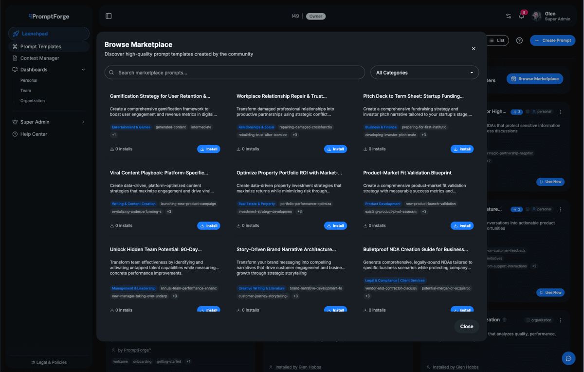 PromptForge Marketplace