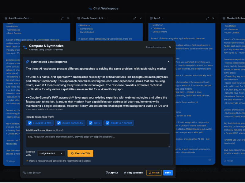 PromptForge Synthesis Engine - Multi-Model Comparison